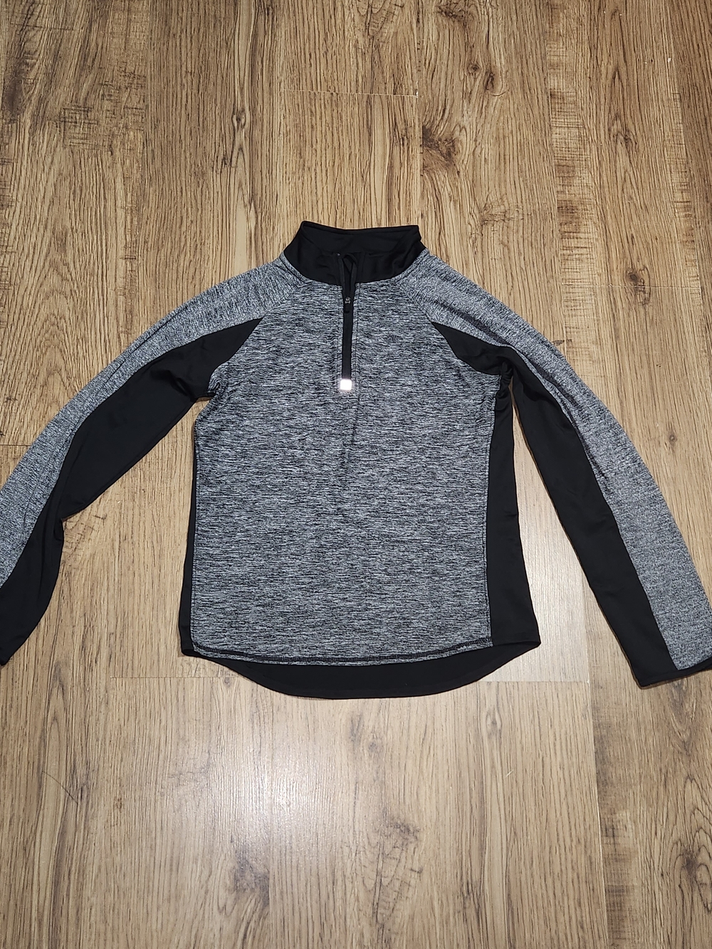 Avia Gray and Black Zip-Front Performance Pullover